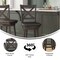 Merrick Lane Sora 24" Classic Wooden Crossback Swivel Counter Height Pub Stool with Upholstered Padded Seat and Integrated Footrest